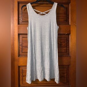 Olivia Rae Striped Sleeveless Dress with Crisscross Back